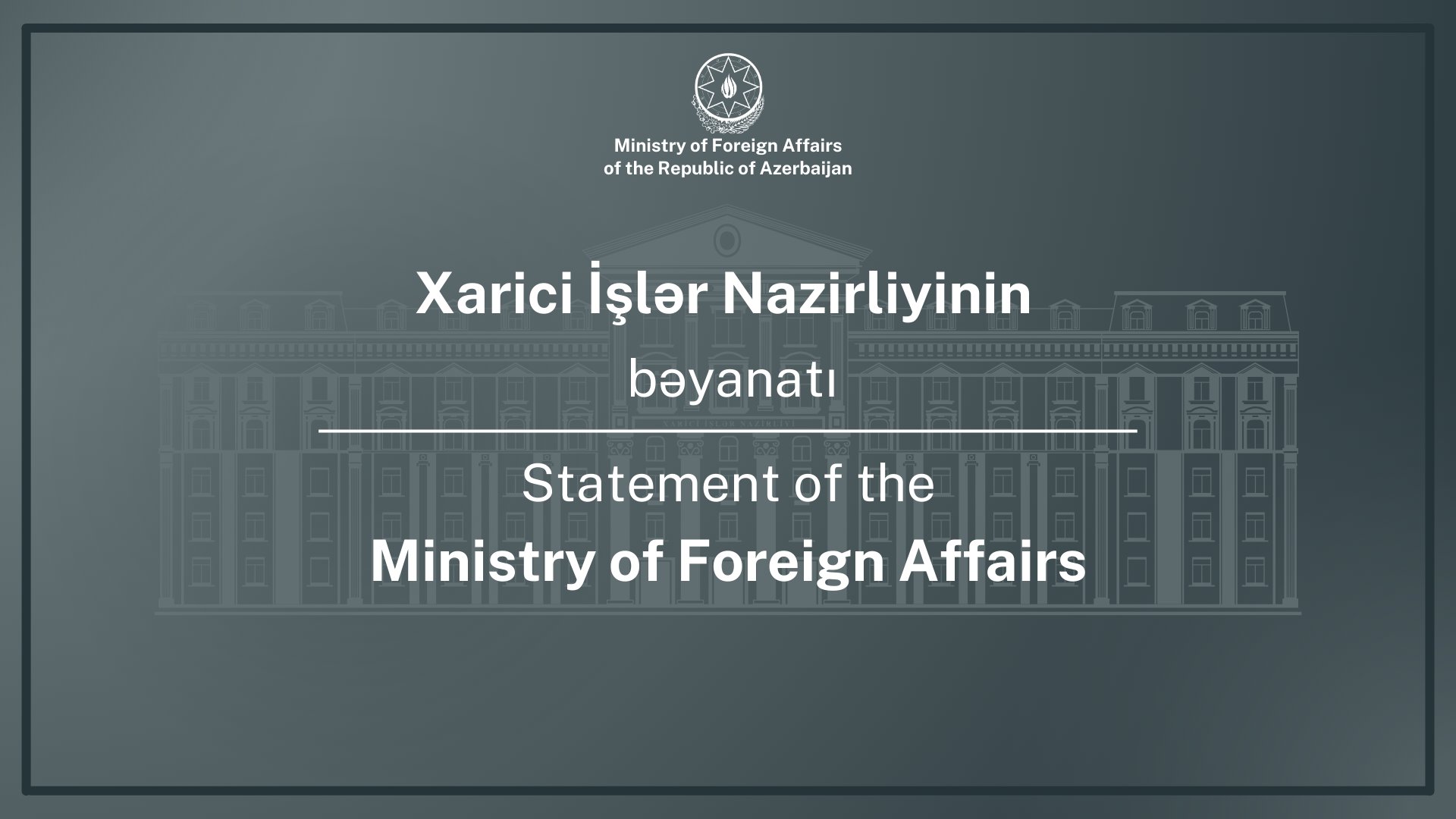 Statement on conclusion of the negotiations on the text of the draft Agreement on Peace and the Establishment of Interstate Relations between Azerbaijan and Armenia Xeber basligi